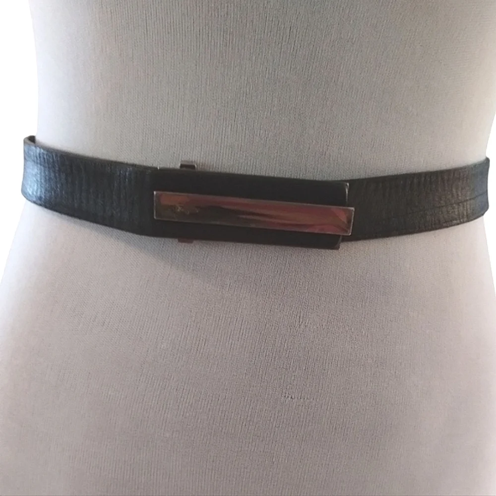 Salvatore Ferragamo Vintage Women's Black Leather Belt Size S